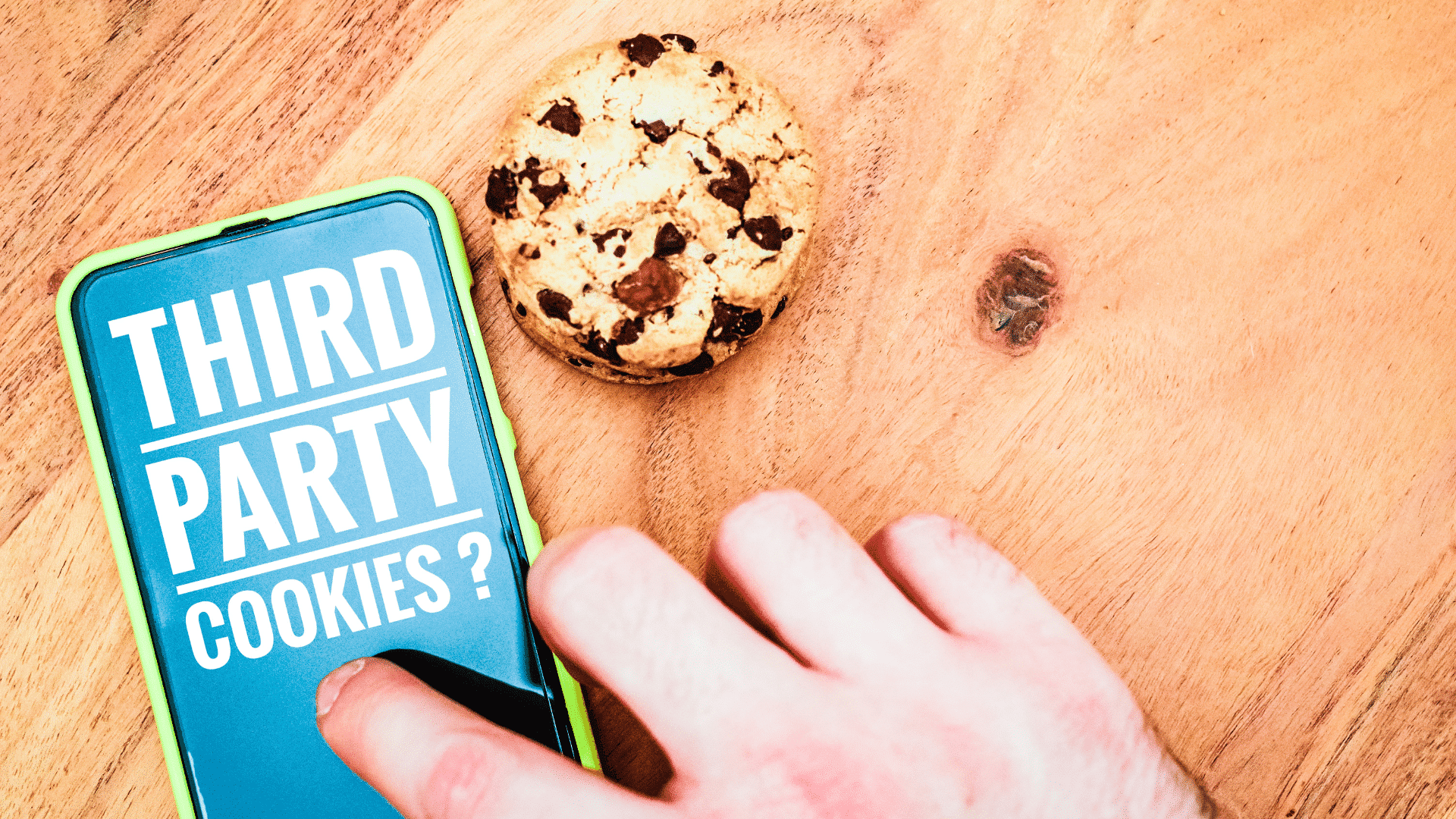 Scritta Third Party Cookies su smartphone