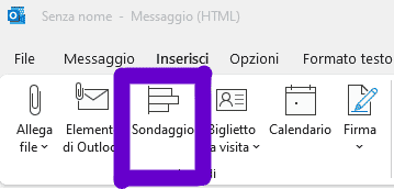 Icona per la creazione di sondaggi in Outlook 365