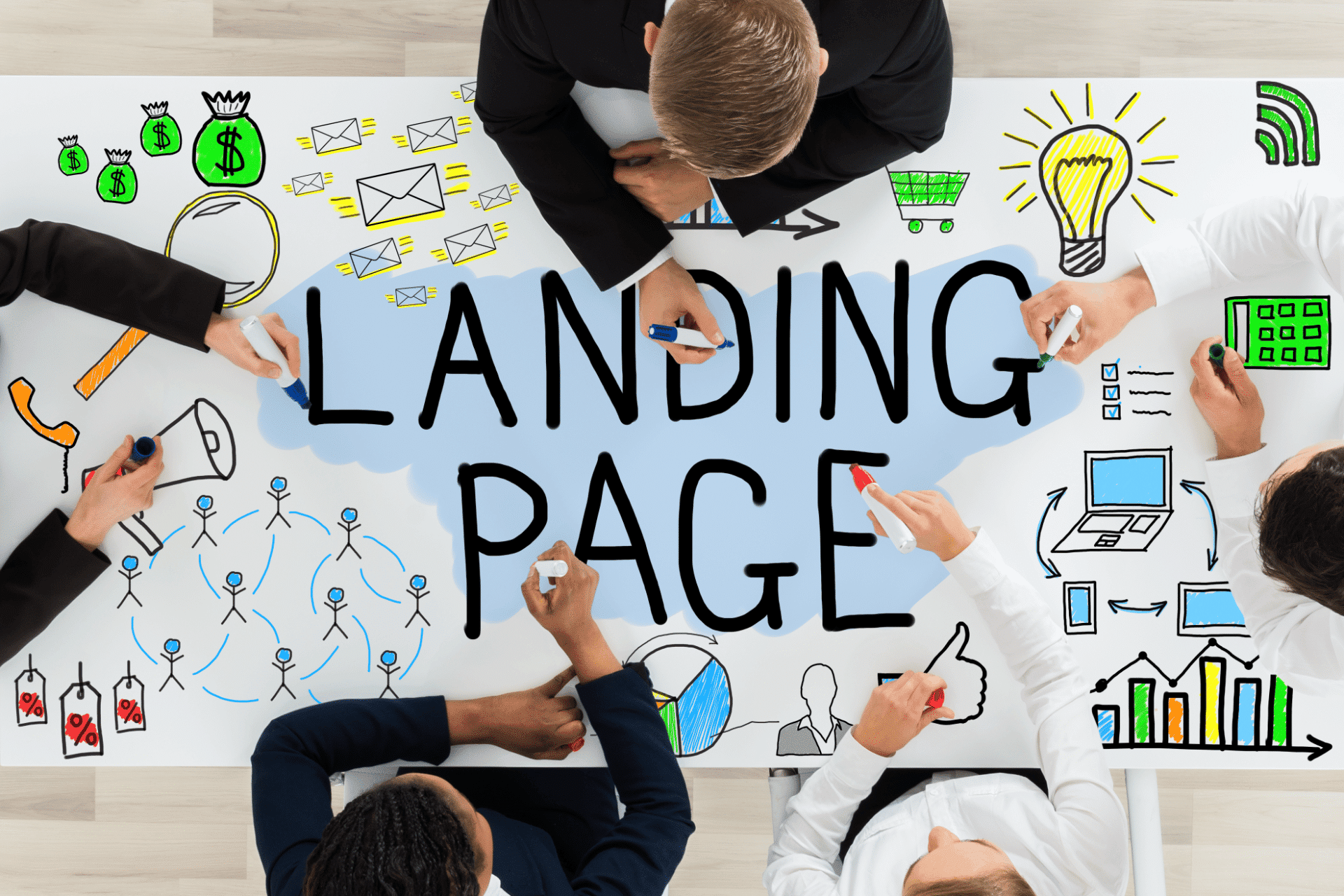 landing-page Scritta Landing page su scrivania