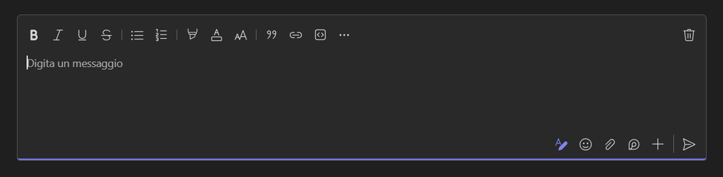 editor di testo esteso di microsoft teams