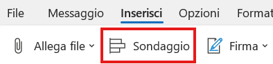Icona per l'inserimento di un sondaggio su Outlook