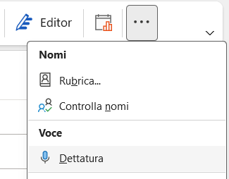 Attivare opzione di dettatura in Outlook