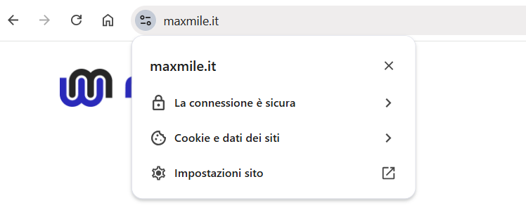 Quale icona indica che il sito è sicuro: il pannello di Chrome con la connessione protetta