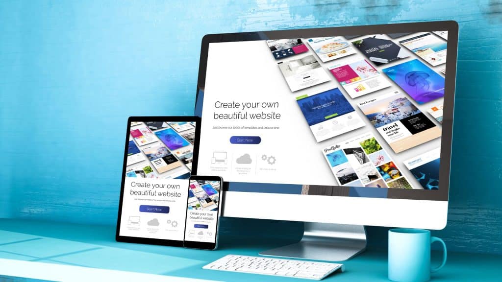 aspetto di un progetto web su desktop, tablet e smartphone