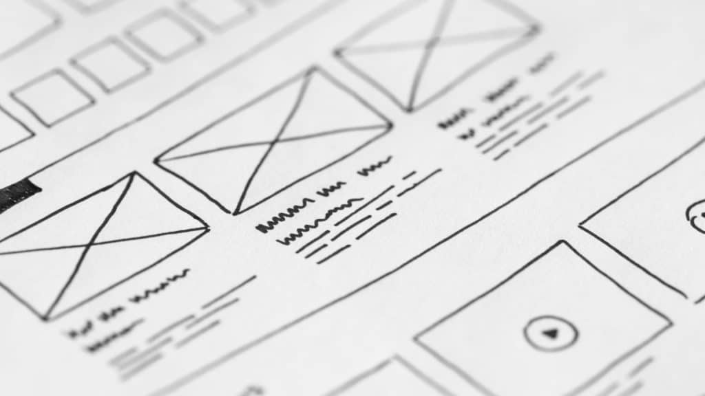 wireframe sviluppati per la realizzazione di un sito web