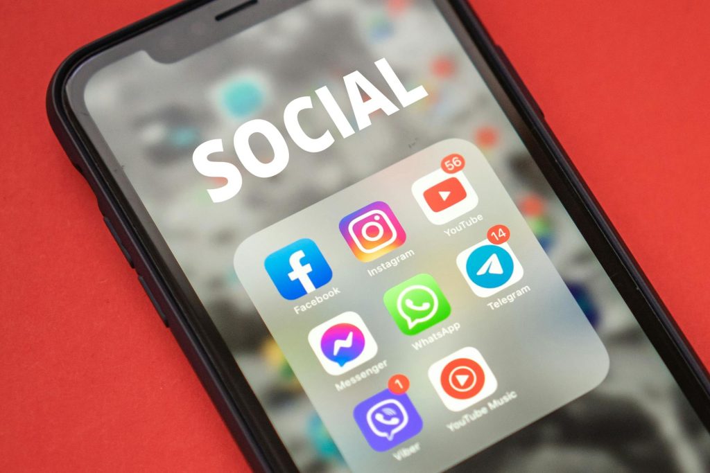 App di social media su smartphone