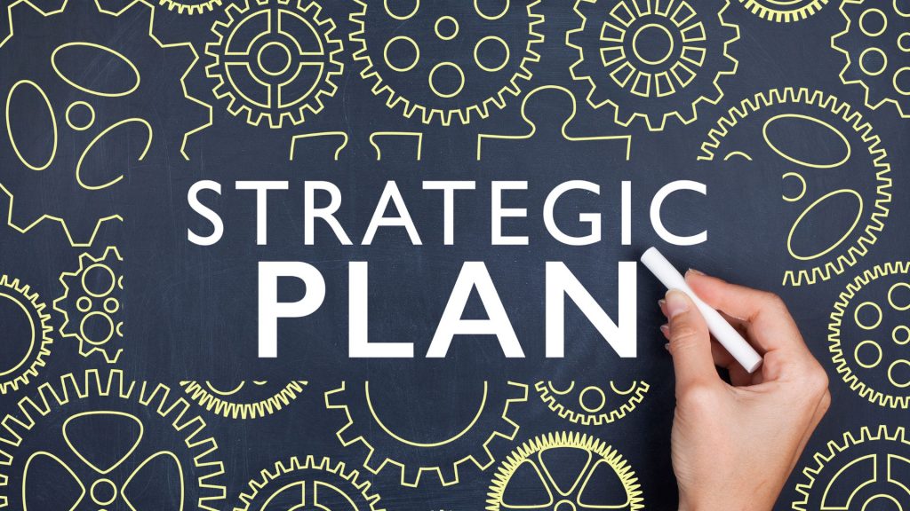 Scritta Strategic Plan per il Social Media Marketing per aziende