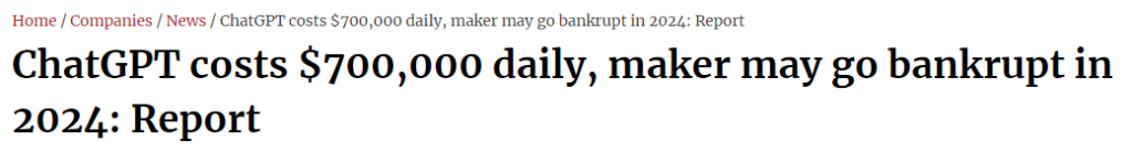titolo dell'articolo sui costi di ChatGPT