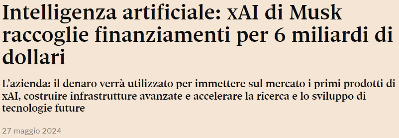 articolo sulla startup di Elon Musk sull'intelligenza artificiale