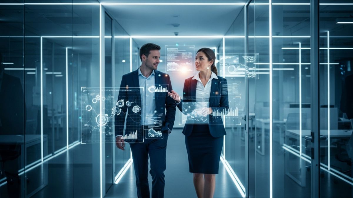 Livello di digitalizzazione aziendale: manager in una sala server moderna